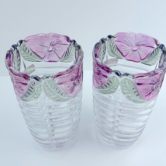 Crystal Clear 24% Lead Crystal Etched Vases (2) - Picture 2 of 12